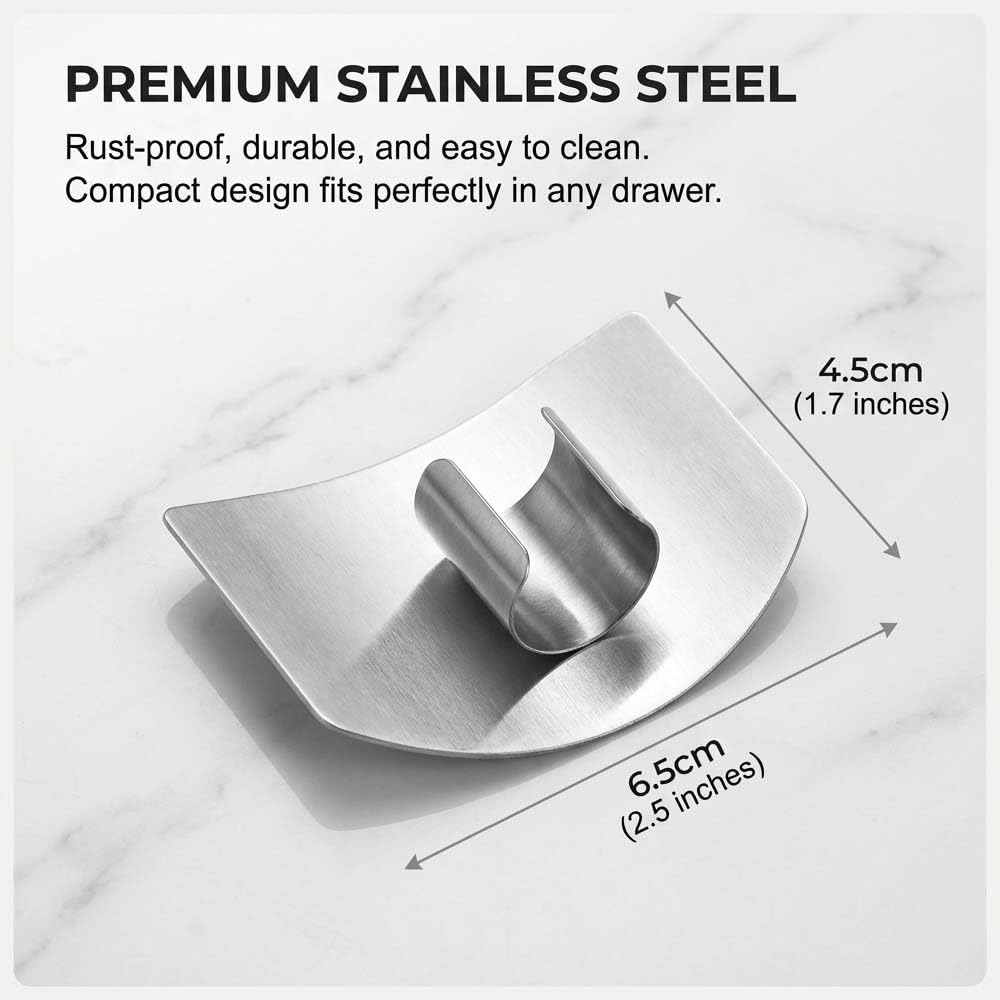 Stainless Steel Finger Guard for Cutting, Food Grade Finger Guard for Chopping Dicing Slicing, with Single/Double Finger Styles, Safe Kitchen Tool for Fingers Protection (Mix) - Image 4