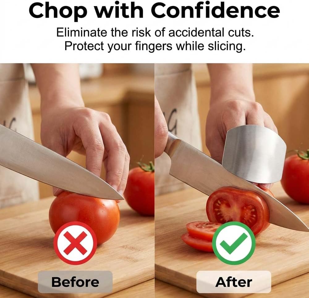 Stainless Steel Finger Guard for Cutting, Food Grade Finger Guard for Chopping Dicing Slicing, with Single/Double Finger Styles, Safe Kitchen Tool for Fingers Protection (Mix) - Image 6