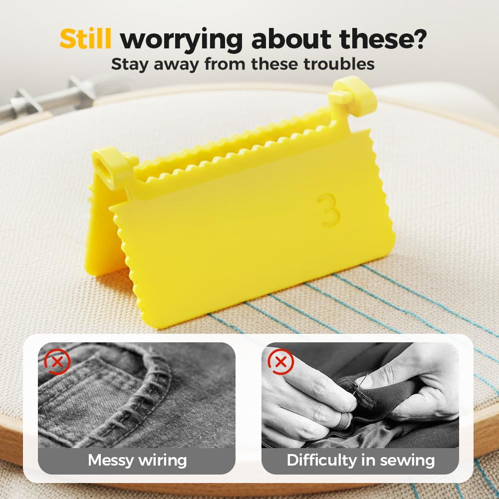 4Pcs Clip-On Sewing Edge Guide, Hand Edge Stitch Lock and Sewing Gauge for Even Stitches, Quilting Templates with 3mm, 4mm Spacing (Set) - Image 3
