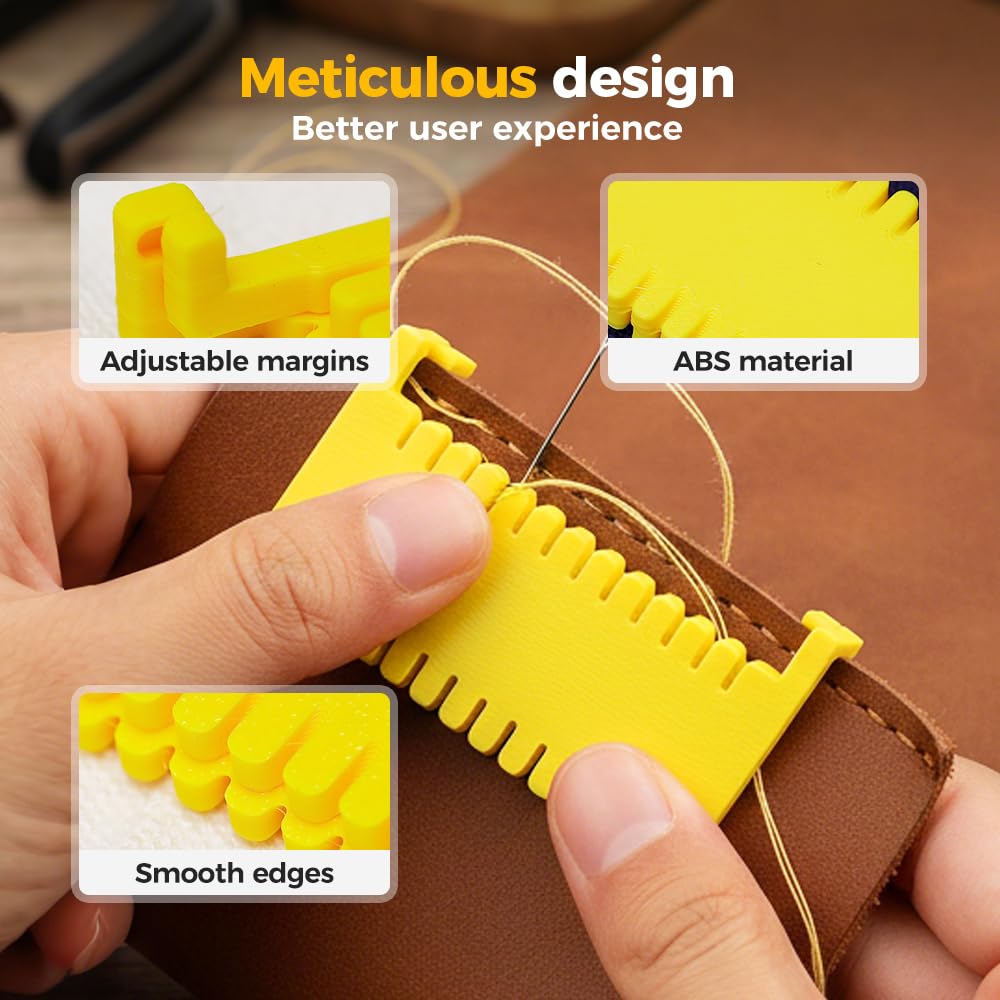 4Pcs Clip-On Sewing Edge Guide, Hand Edge Stitch Lock and Sewing Gauge for Even Stitches, Quilting Templates with 3mm, 4mm Spacing (Set) - Image 4