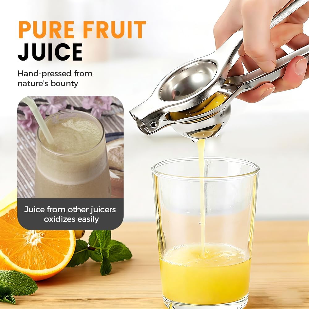 Lemon Squeezer, Stainless Steel Lemon Squeezer with Zester, Heavy Duty Squeezer Juicer for Lemon, Press Citr Juicer, Large Bowl Lime Squeezer for Home & Bar (2PCS) - Image 3