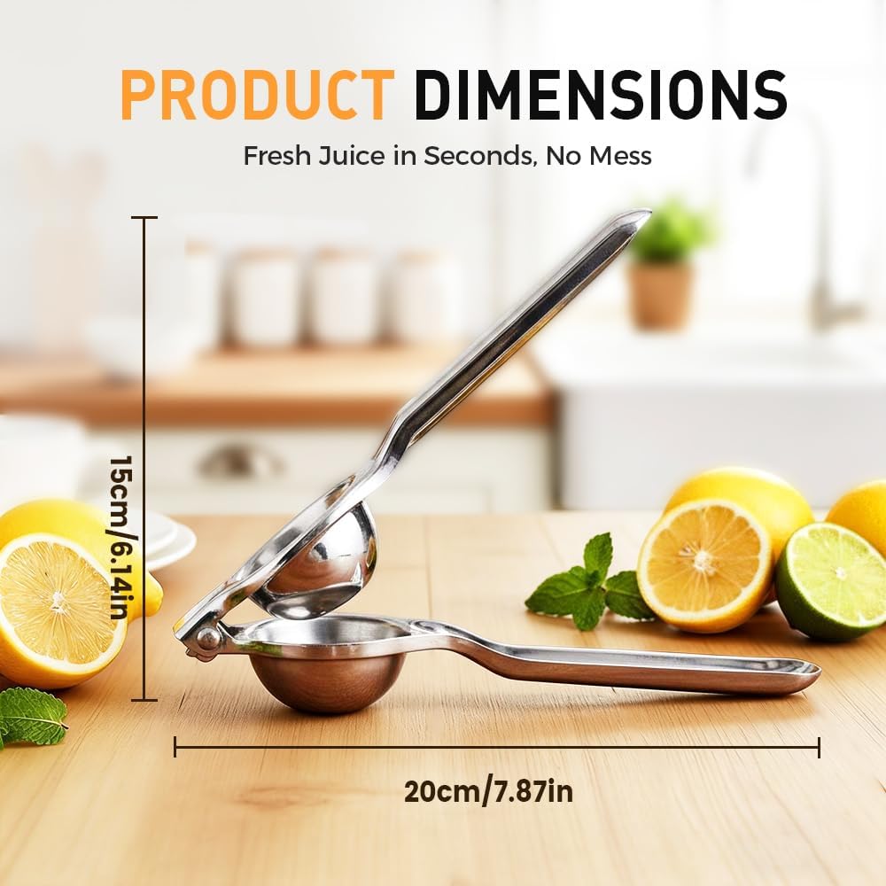 Lemon Squeezer, Stainless Steel Lemon Squeezer with Zester, Heavy Duty Squeezer Juicer for Lemon, Press Citr Juicer, Large Bowl Lime Squeezer for Home & Bar (2PCS) - Image 4