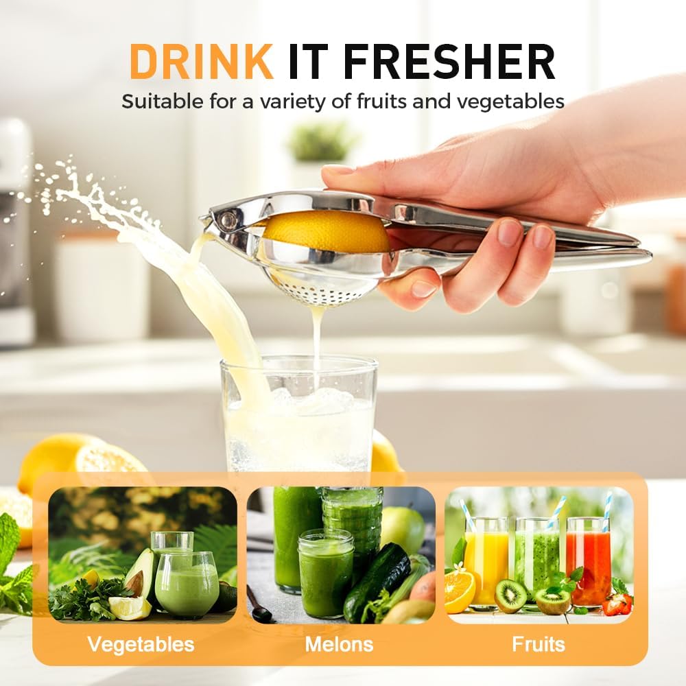 Lemon Squeezer, Stainless Steel Lemon Squeezer with Zester, Heavy Duty Squeezer Juicer for Lemon, Press Citr Juicer, Large Bowl Lime Squeezer for Home & Bar (2PCS) - Image 7