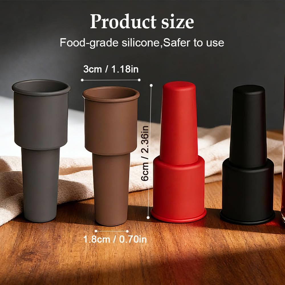 8 PCS Silicone Wine Stopper for Wine Bottles, Double-Layer Leakproof Seal, Reusable Sparkling Wine Bottle Stopper for Wine, Beer, Soda (Style D) - Image 6