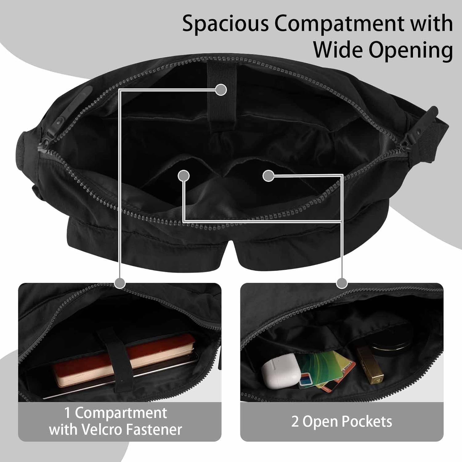 Nylon Crossbody Messenger Bag for School, Women Large Shoulder Bag Hobo Tote Bag Lightweight Computer Crossbody Bag - Image 5