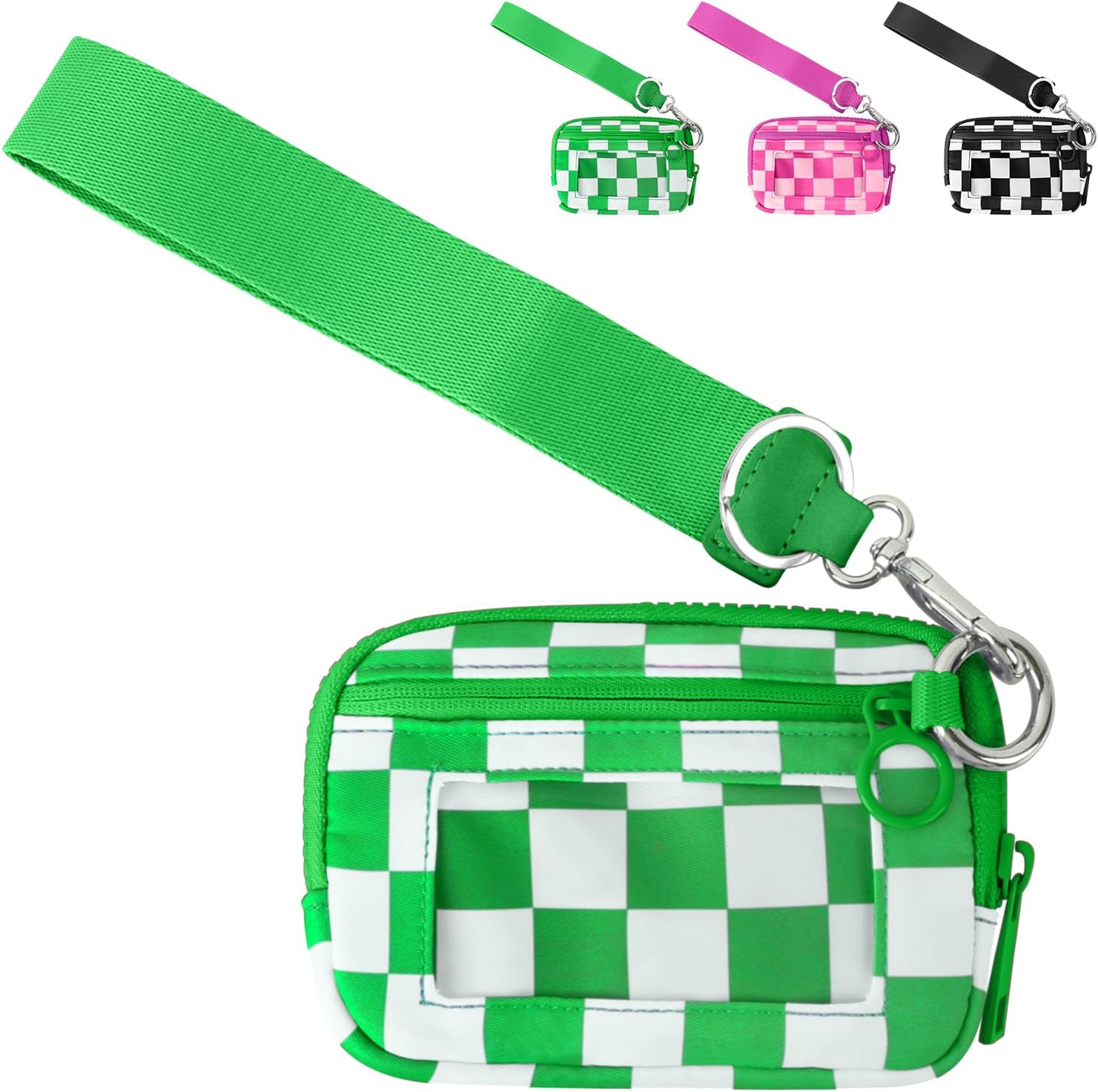The Iris' Wallet Wristlet Pouch 2nd Gen for Women/Men,Iris Carry All Wallet Zip Card Case with ID Window,Portable Change Coin Purse,Waterproof Nylon Keychain Purse for Travel Daily(Green) - Image 1
