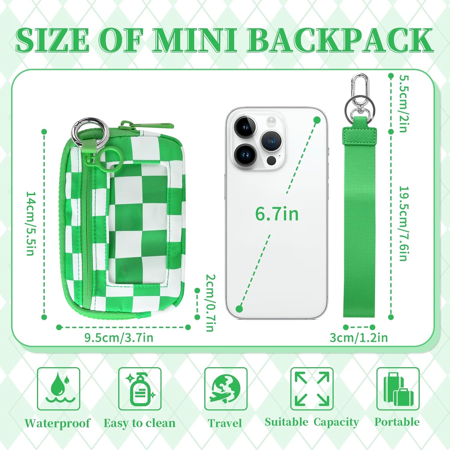 The Iris' Wallet Wristlet Pouch 2nd Gen for Women/Men,Iris Carry All Wallet Zip Card Case with ID Window,Portable Change Coin Purse,Waterproof Nylon Keychain Purse for Travel Daily(Green) - Image 2