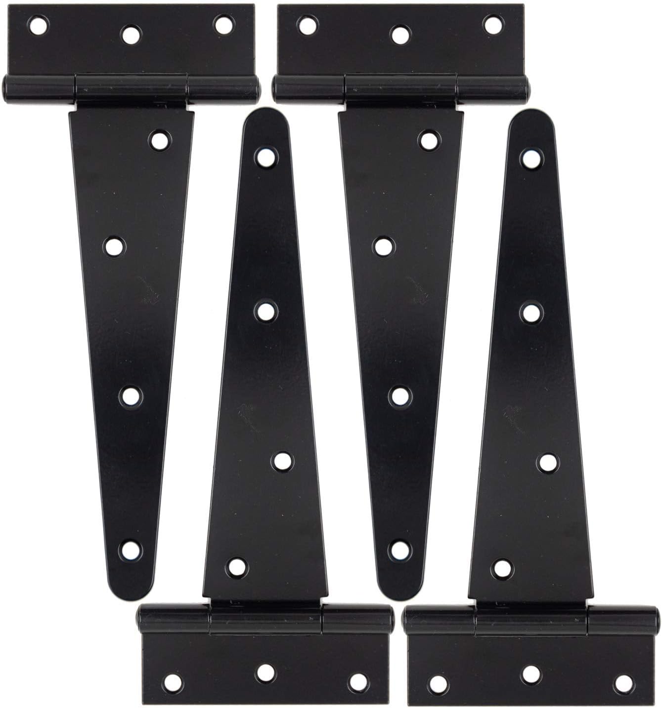 Heavy Duty T Hinge Tee Hinge T Strap Hinge Shed Hinge Gate Hinge Barn Hinge Fence Hinge Door Hinge Wrought Rtproof All Size Black (4 pcs, 8 inch - Image 1