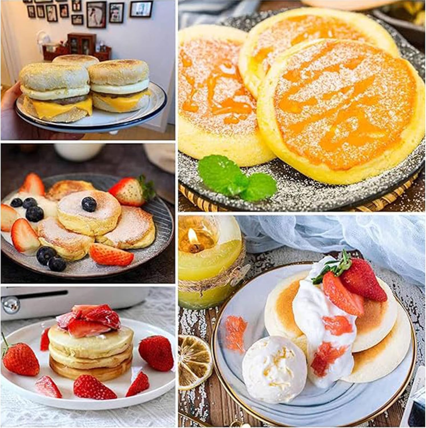 English Muffin Rings, Stainless Steel Crumpet Rings, 6 Pcs Nonstick Metal Round Ring Molds with Silicone Oil Brh (4 inch 12 pcs) - Image 3