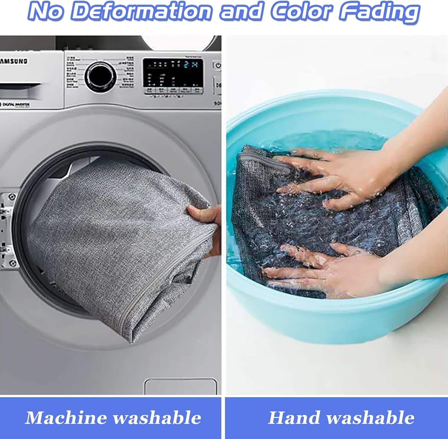 2Pack 105L Extra Large Storage Bags, Folding Moving Comforter Blanket Storage Bags Closet Organizers and Storage Containers for Clothes with Strong Handles&Zippers Clear Window for Bedding Pillow Grey - Image 5