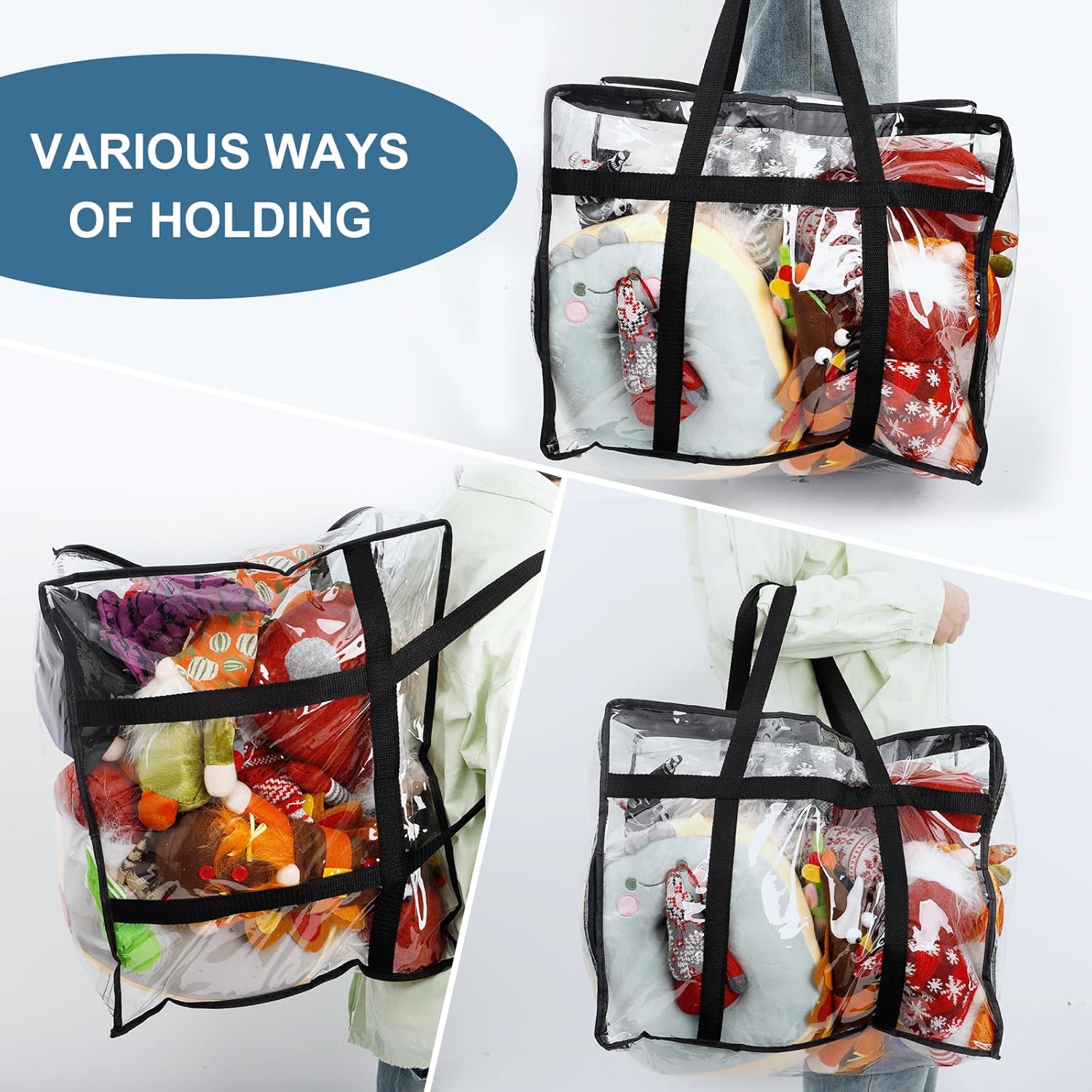 6Pack Clear Blanket Storage Bags, Vinyl Comforter Clothes Storage Closet Organizers and Storage Containers Moving Bags with Reinforced Handle for Bedding, Clothing, Comforters, Pillows, Toys,40L - Image 8