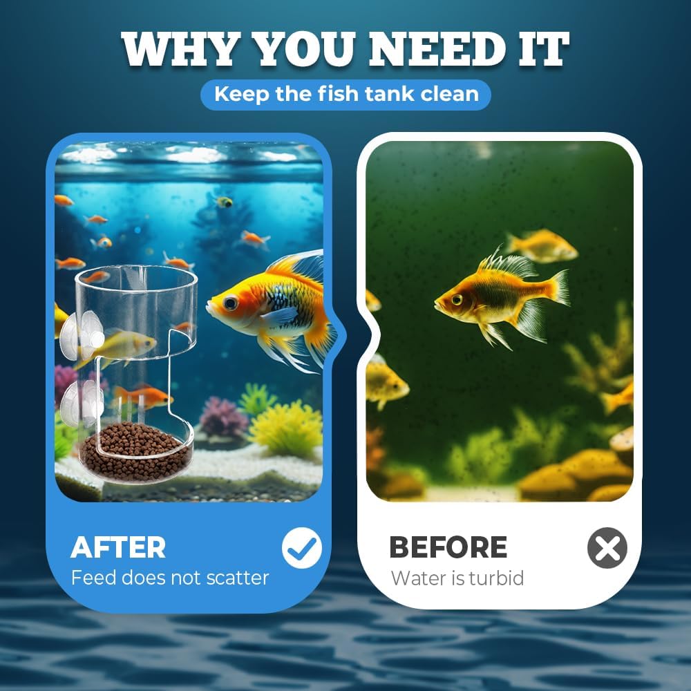 No Mess Aquarium Feeder, 2026 New Acrylic Clear Fish Tank Feeder with Suction Cup, Preventing Food Scattering (Square) - Image 5
