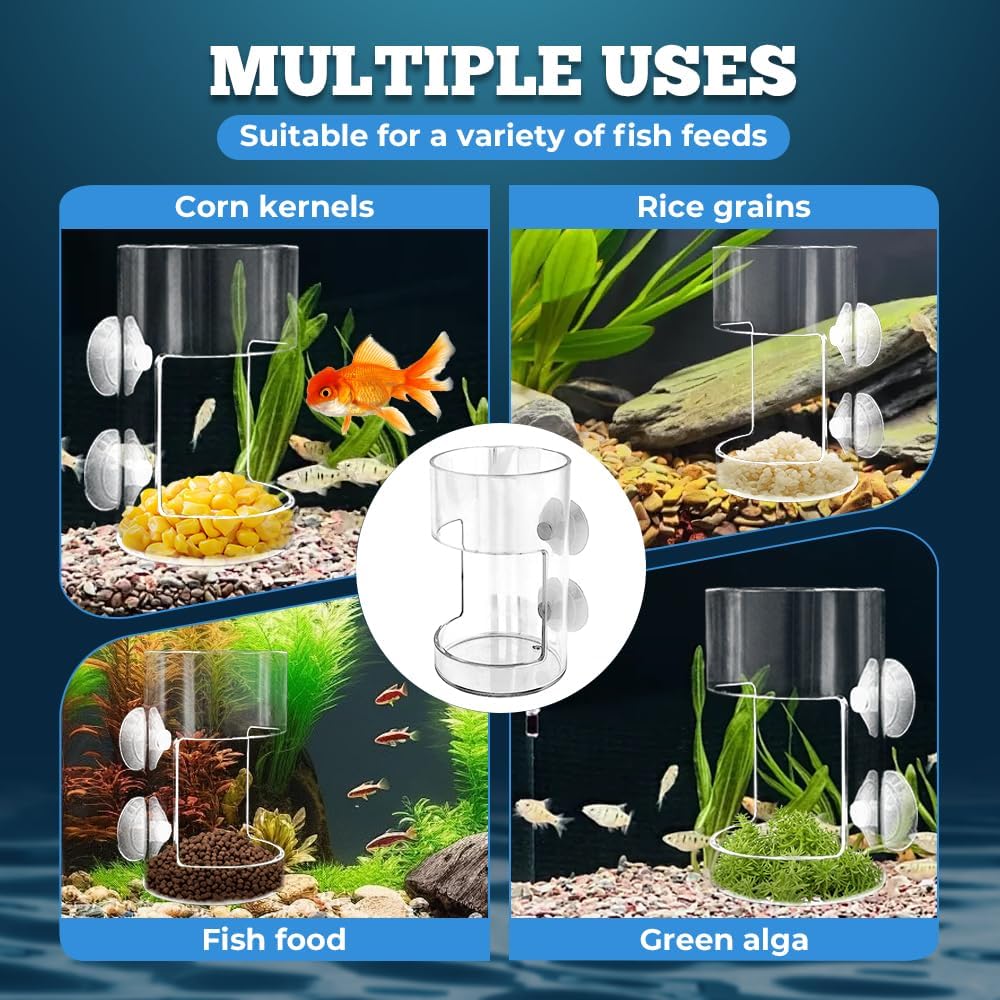 No Mess Aquarium Feeder, 2026 New Acrylic Clear Fish Tank Feeder with Suction Cup, Preventing Food Scattering (Square) - Image 6