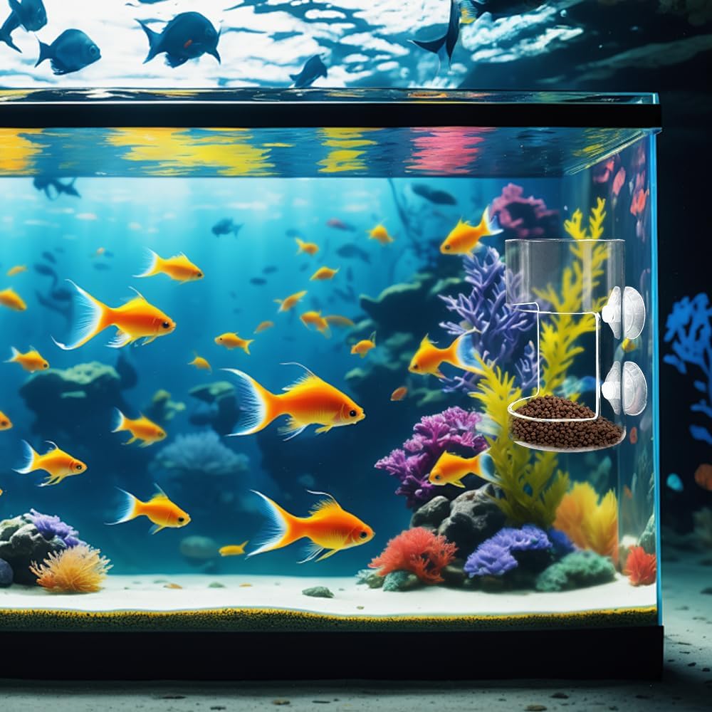 No Mess Aquarium Feeder, 2026 New Acrylic Clear Fish Tank Feeder with Suction Cup, Preventing Food Scattering (Square) - Image 7