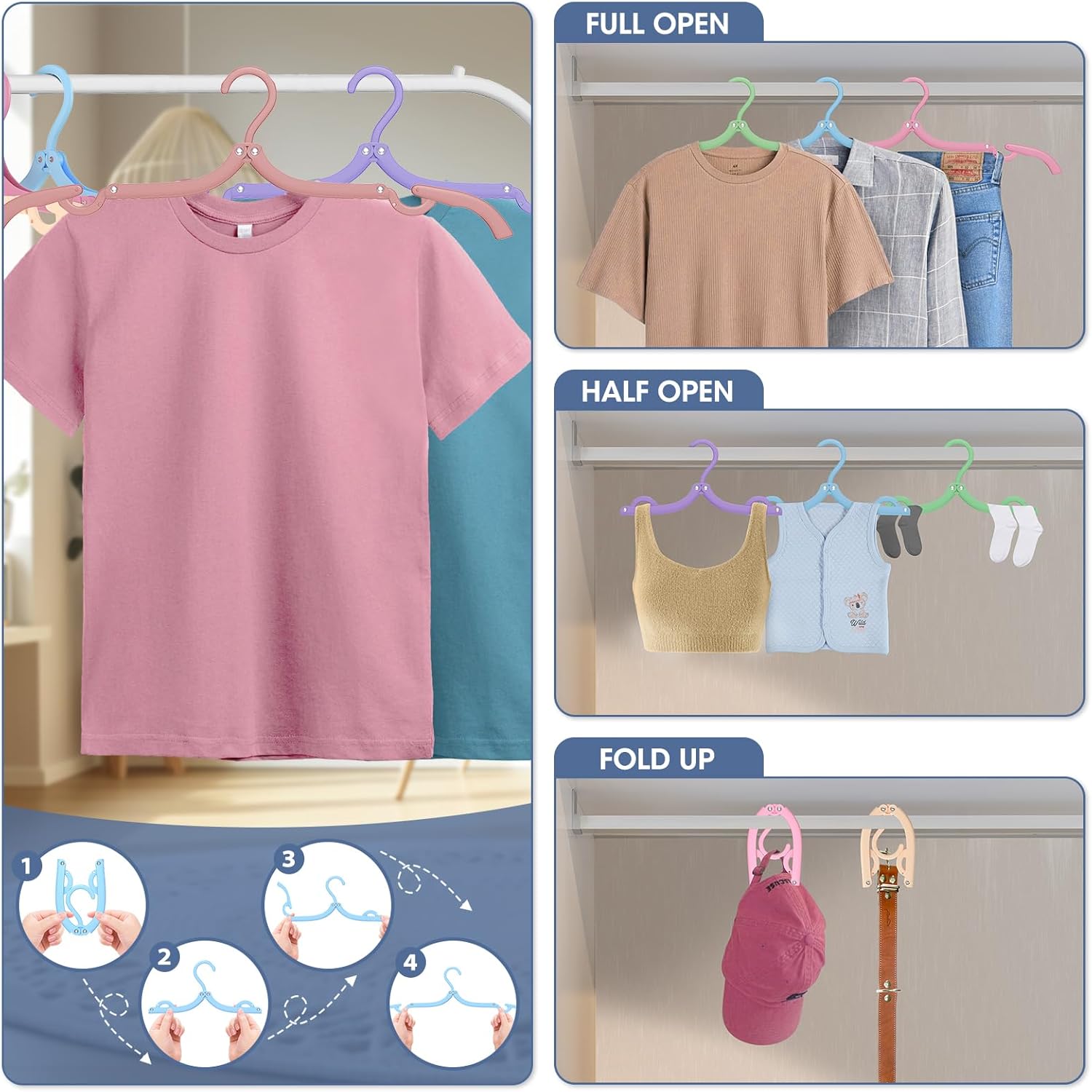 15Pcs Black and 36Pcs Multi Travel Hangers Portable Foldable,Plastic Cruise Ship Essentials Travel Accessories Folding Clothes Hangers Clothes Drying Rack for Traveling Camping Flying RV Suitcase - Image 6