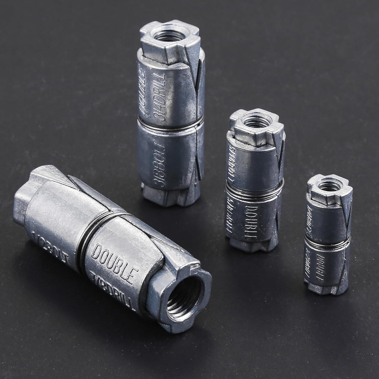 (25 pcs) 1/4x1-1/4 Outer diameter1/2 Double Expansion Anchor, Zinc Plated Double Expansion Shield Anchors, Double Expansion Shields,for Masonry, Concrete, Brick or Block - Image 5