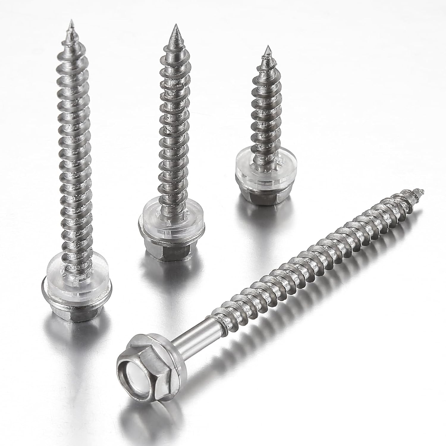 (200Pcs)#10x1-1/4 Self-Tapping Screws for Wood 410 Stainless Steel Hexagon Head Quick Tapping - Image 5