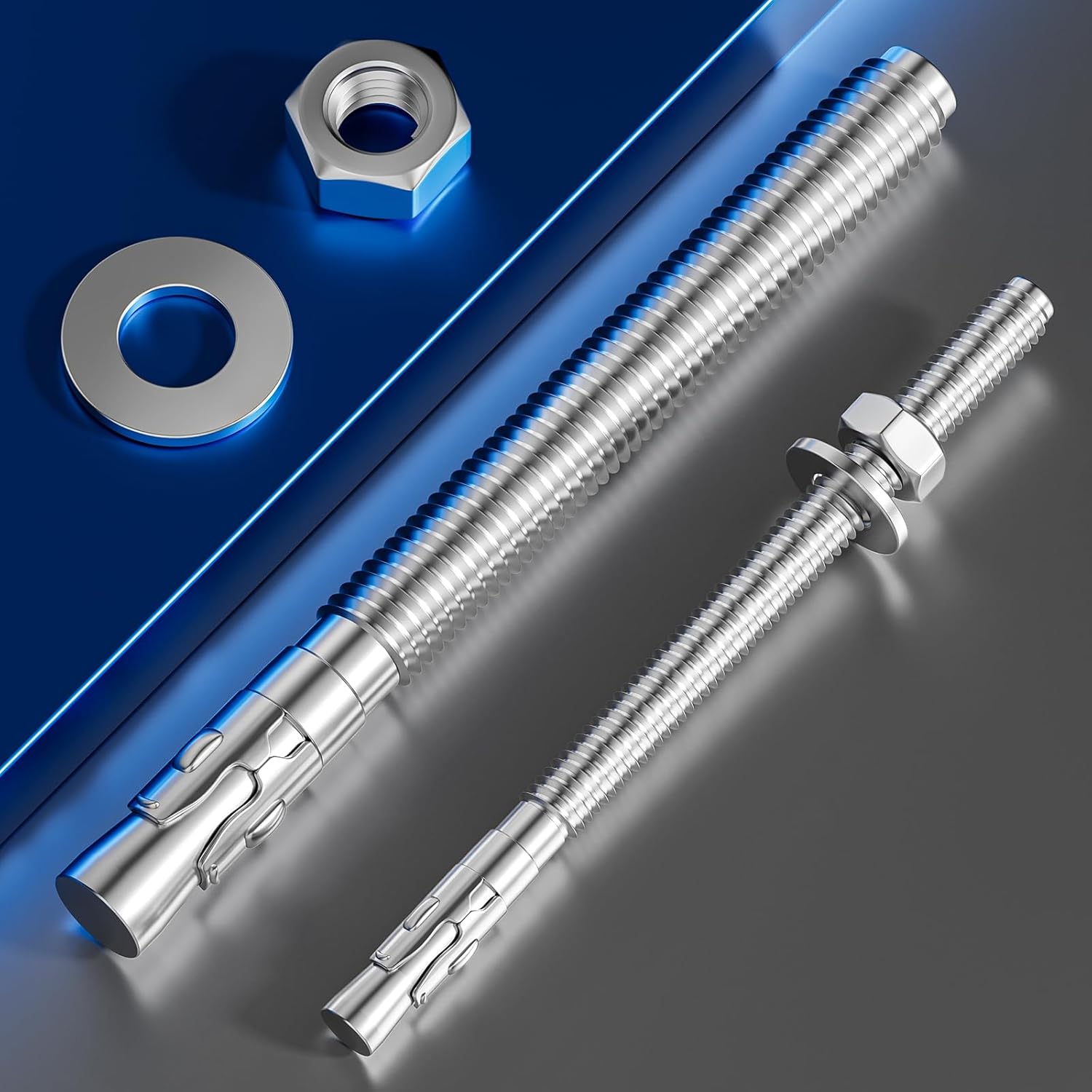 10Pcs 3/8x2-1/2 Inch Standard Fasteners for Heavy-Duty 304 Stainless Steel Wedge Anchors for Cement and Concrete - Image 4