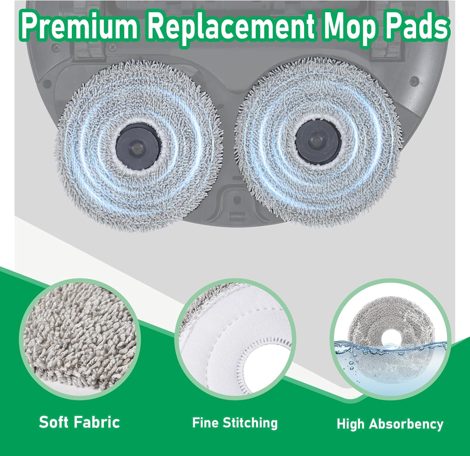 12 Pack Replacement Mop Pads for Dreame L40 Ultra/X40 Ultra/X50 Ultra/L50 Ultra/L10S Ultra/ L10s Pro Ultra Heat/L10S Ultra Gen2/L40S Ultra/X30 Ultra/L10 Ultra Robot Vacuum, Washable Replacement Pads - Image 5