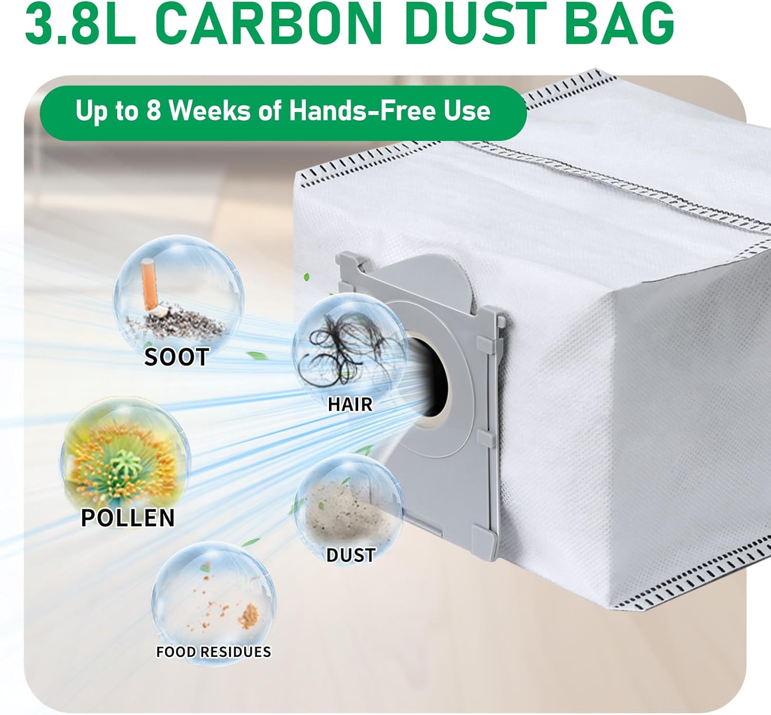 21 Pack Replacement Dt Bags Compatible with ECOVACS DEEBOT X9 PRO Omni, T50 PRO, T50 MAX, X8 PRO Omni, T80 Omni - Large Capacity Disposable Vacuum Cleaner Bags - Image 3