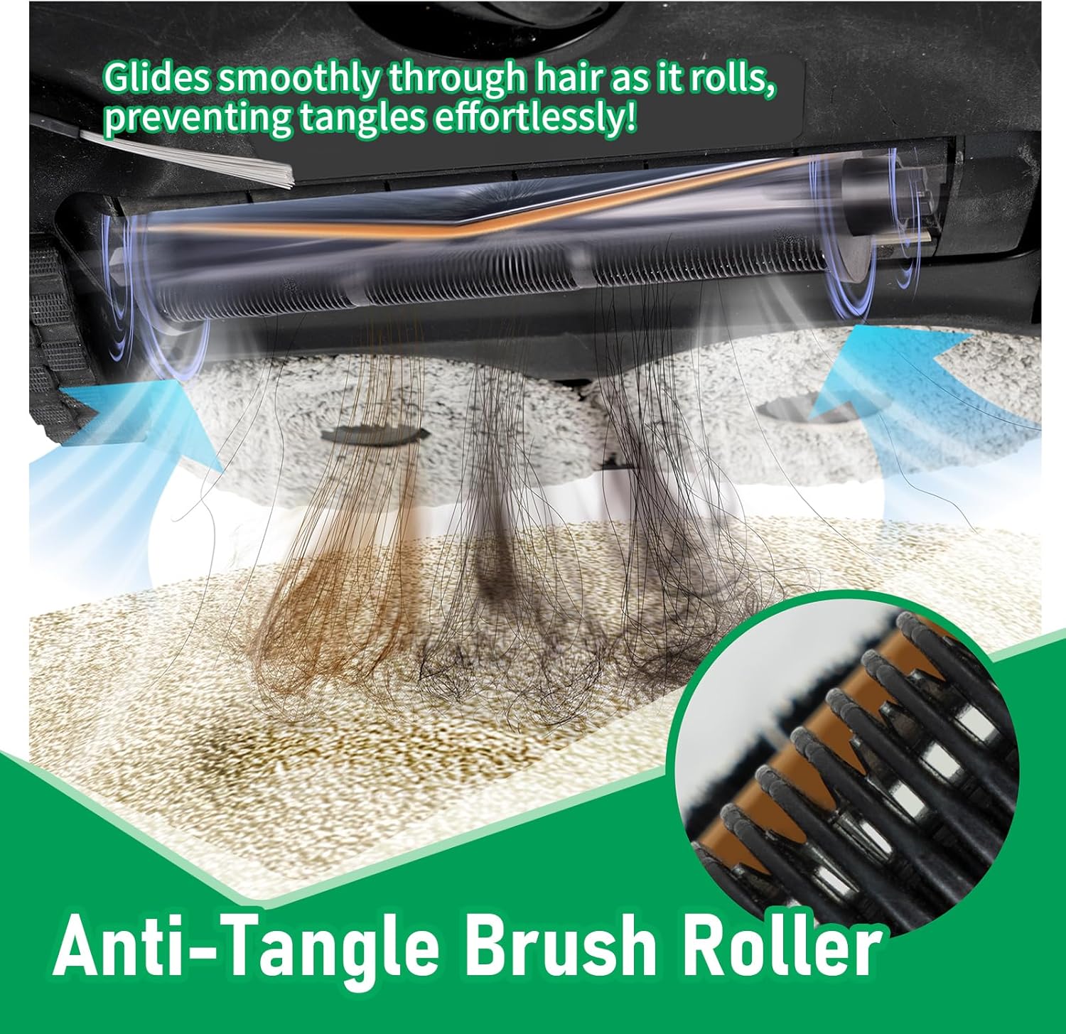 L40 Ultra TriCut Main Brh Replacement Compatible with Dreame X40 Ultra/X30 Ultra/L10s Pro Ultra/L10s Ultra/L20 Ultra | Anti-Hair Wrap Roller | Deep Cleaning for Pet Hair, Carpet & Hard Floor - Image 4