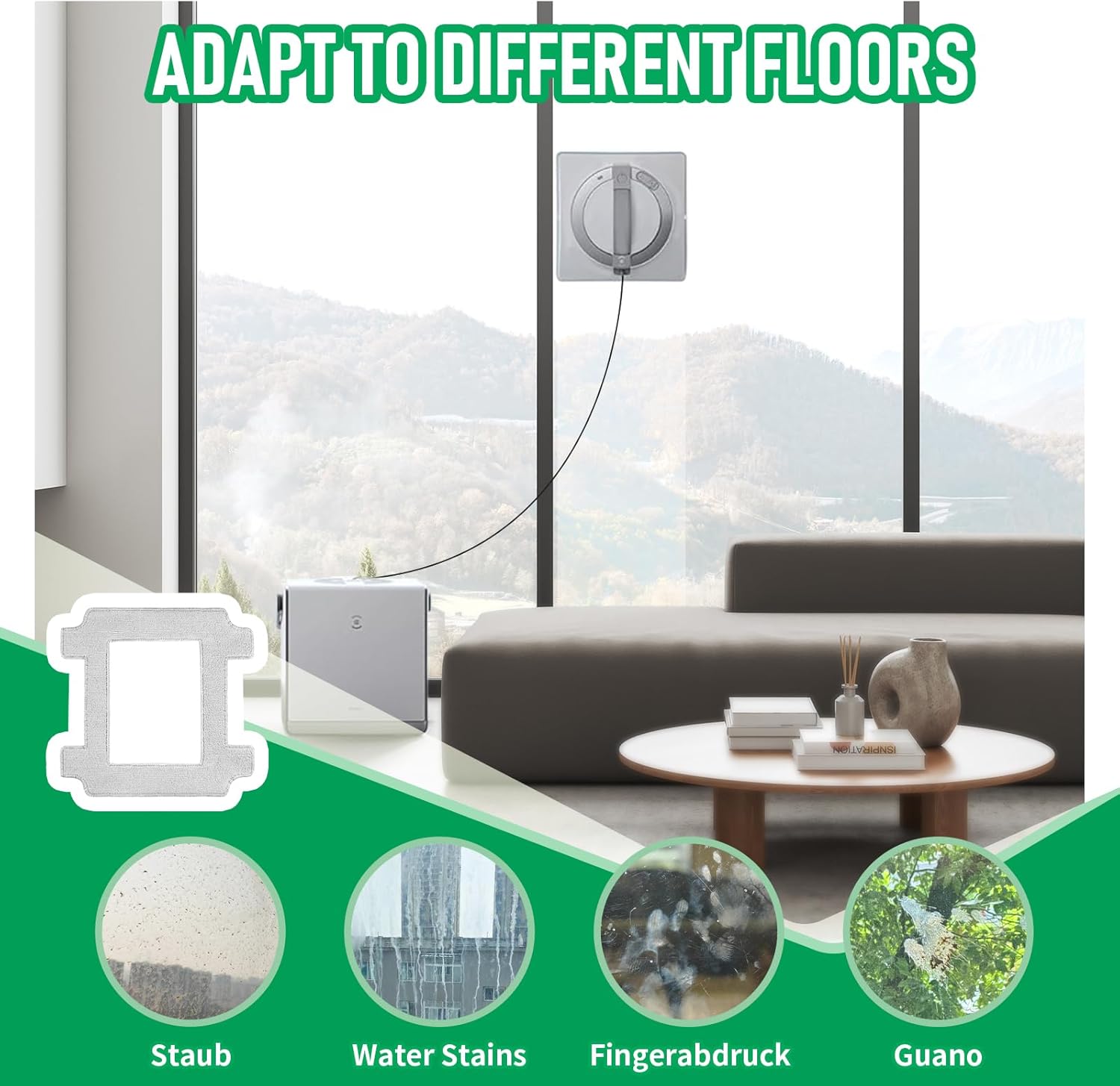 Winbot W2 Pro Replacement Mop Pads - 12 Pcs Washable & Reable Cleaning Cloths Compatible with Ecovacs Winbot W2 Omni, W1 Pro, W2 Pro Window Vacuum Cleaner Robot - Image 3