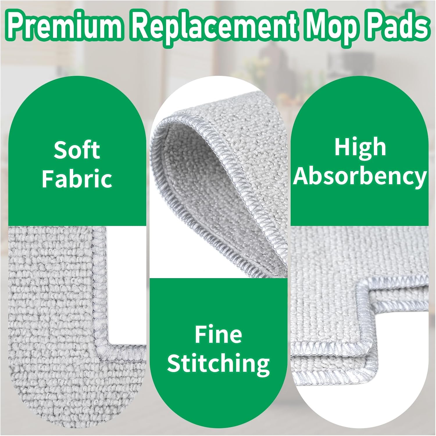 Winbot W2 Pro Replacement Mop Pads - 12 Pcs Washable & Reable Cleaning Cloths Compatible with Ecovacs Winbot W2 Omni, W1 Pro, W2 Pro Window Vacuum Cleaner Robot - Image 4