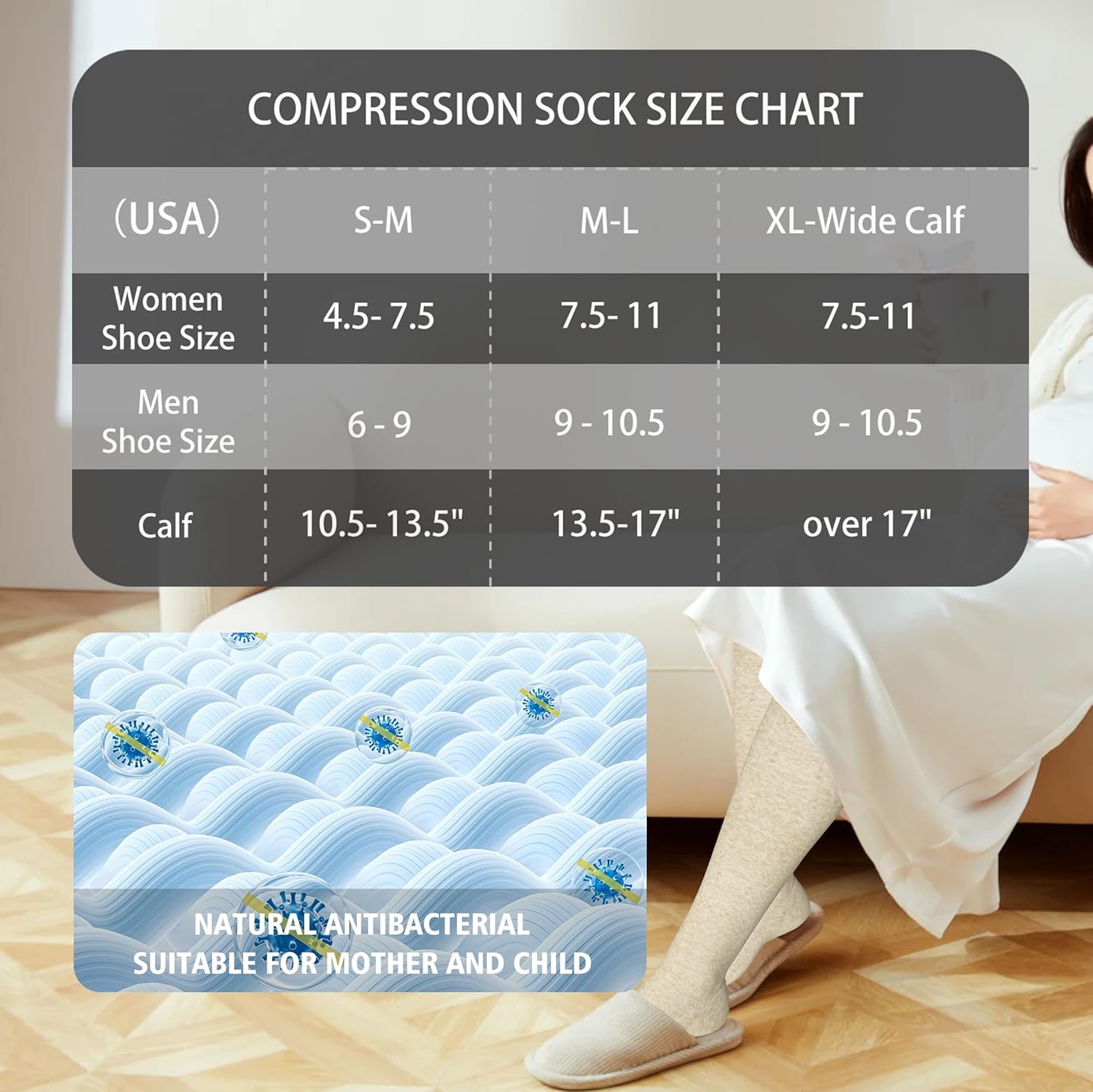 Cotton Compression Socks for Women&Men 20-30mmHg Knee High Cute Support Sock for Nurses Pregnancy Travel - Image 5