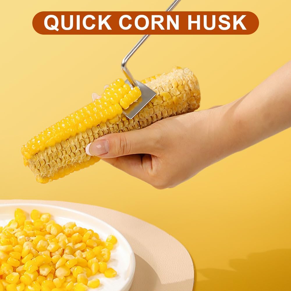 Easy Clean Corn Cob Peeler, 2025 Upgraded Stainless Steel Corn Stripper for Corn on the Cob, Fast and Safe, Suitable for Home Kitchens, Restaurant Chefs, Outdoor Dining Enthusiasts (1 pcs) - Image 2