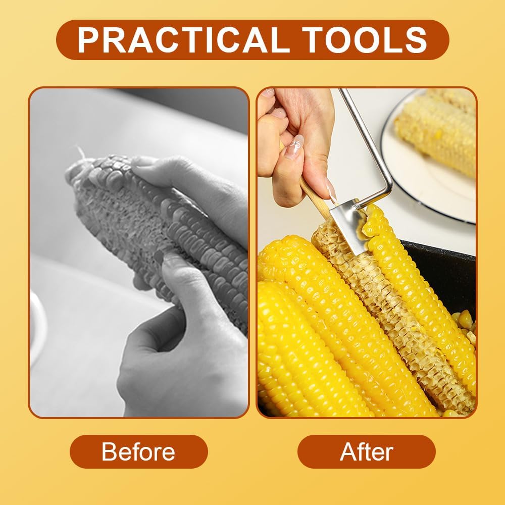 Easy Clean Corn Cob Peeler, 2025 Upgraded Stainless Steel Corn Stripper for Corn on the Cob, Fast and Safe, Suitable for Home Kitchens, Restaurant Chefs, Outdoor Dining Enthusiasts (1 pcs) - Image 4