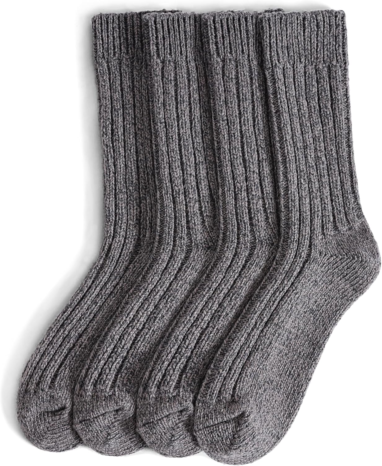 97% Merino Wool Crew Socks for Men & Women 2 Pairs – Classic Rib, Thick Wool Socks for Hiking, Work, Ski - Image 3