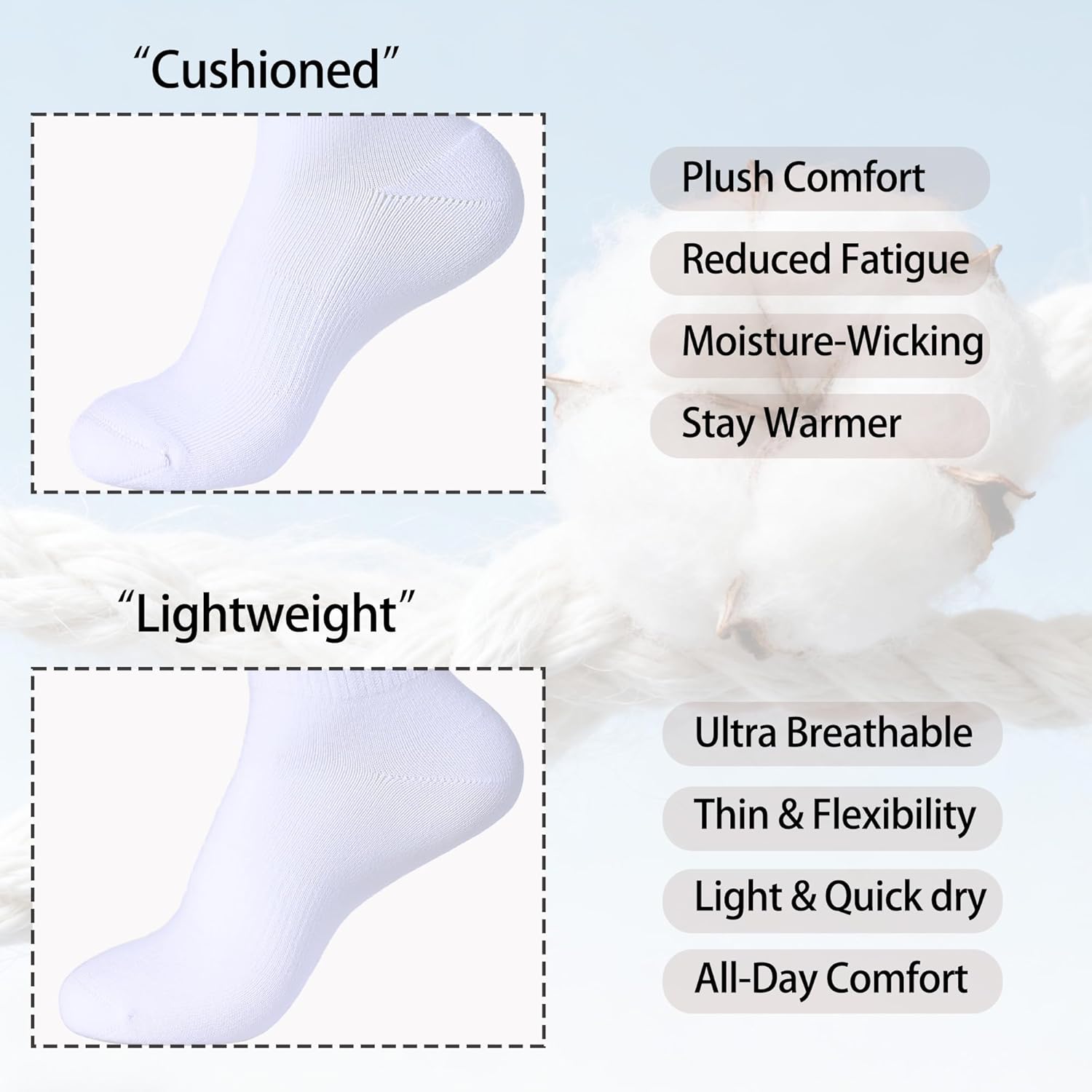 Womens Striped Socks Cotton Athletic Running Chioned Calf Socks Casual School Style 3 Pairs - Image 3