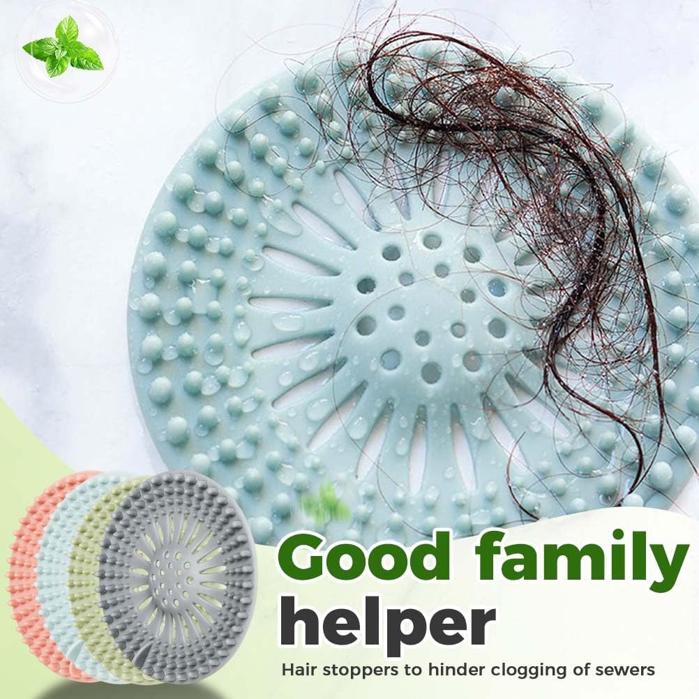 Hair Catcher Shower Drain, Silicone Sink Drain Strainer, Durable Easy Clean Drain Covers for Sink, Kitchen, Bathtub and Bathroom Drains (Set, 4 pcs) - Image 2