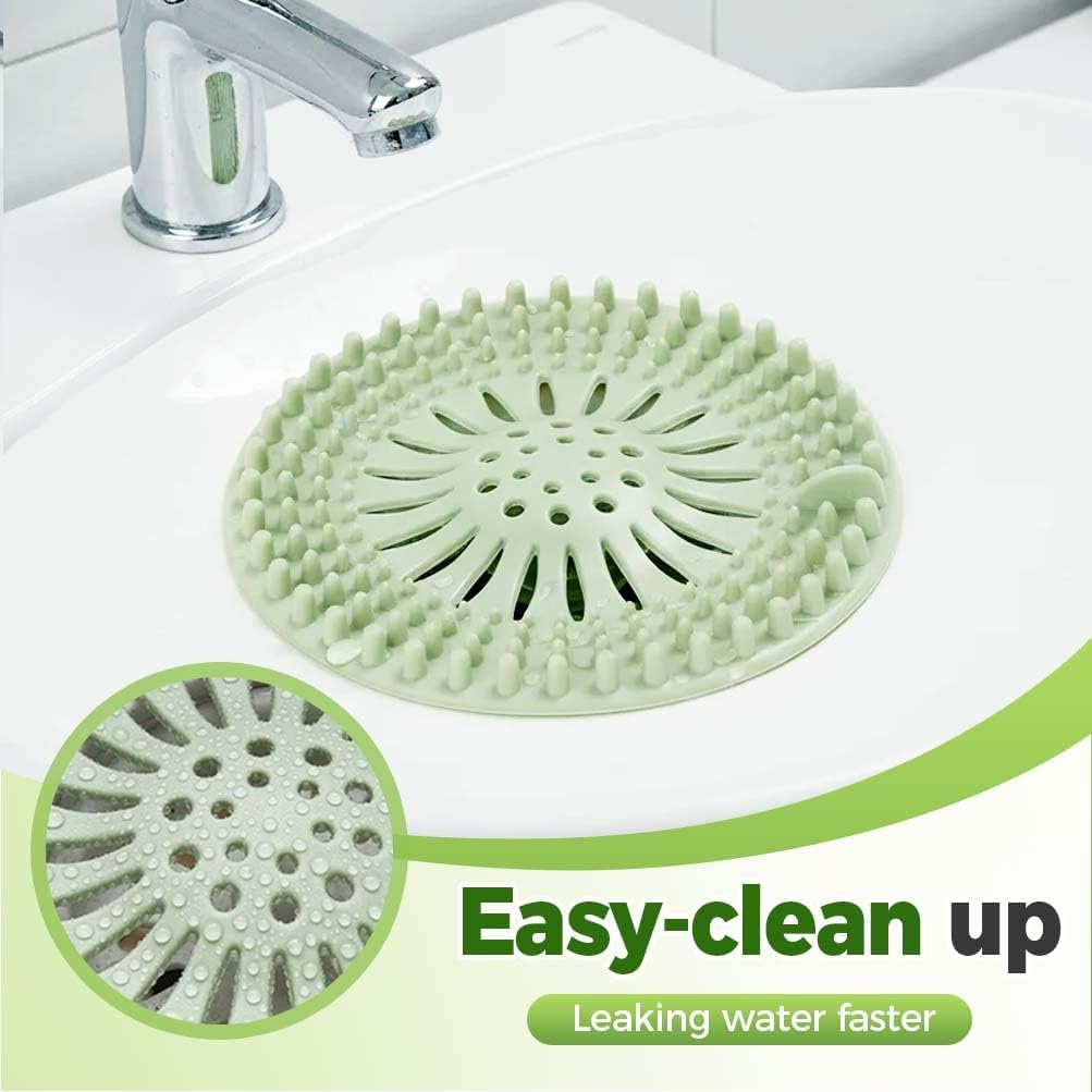 Hair Catcher Shower Drain, Silicone Sink Drain Strainer, Durable Easy Clean Drain Covers for Sink, Kitchen, Bathtub and Bathroom Drains (Set, 4 pcs) - Image 3