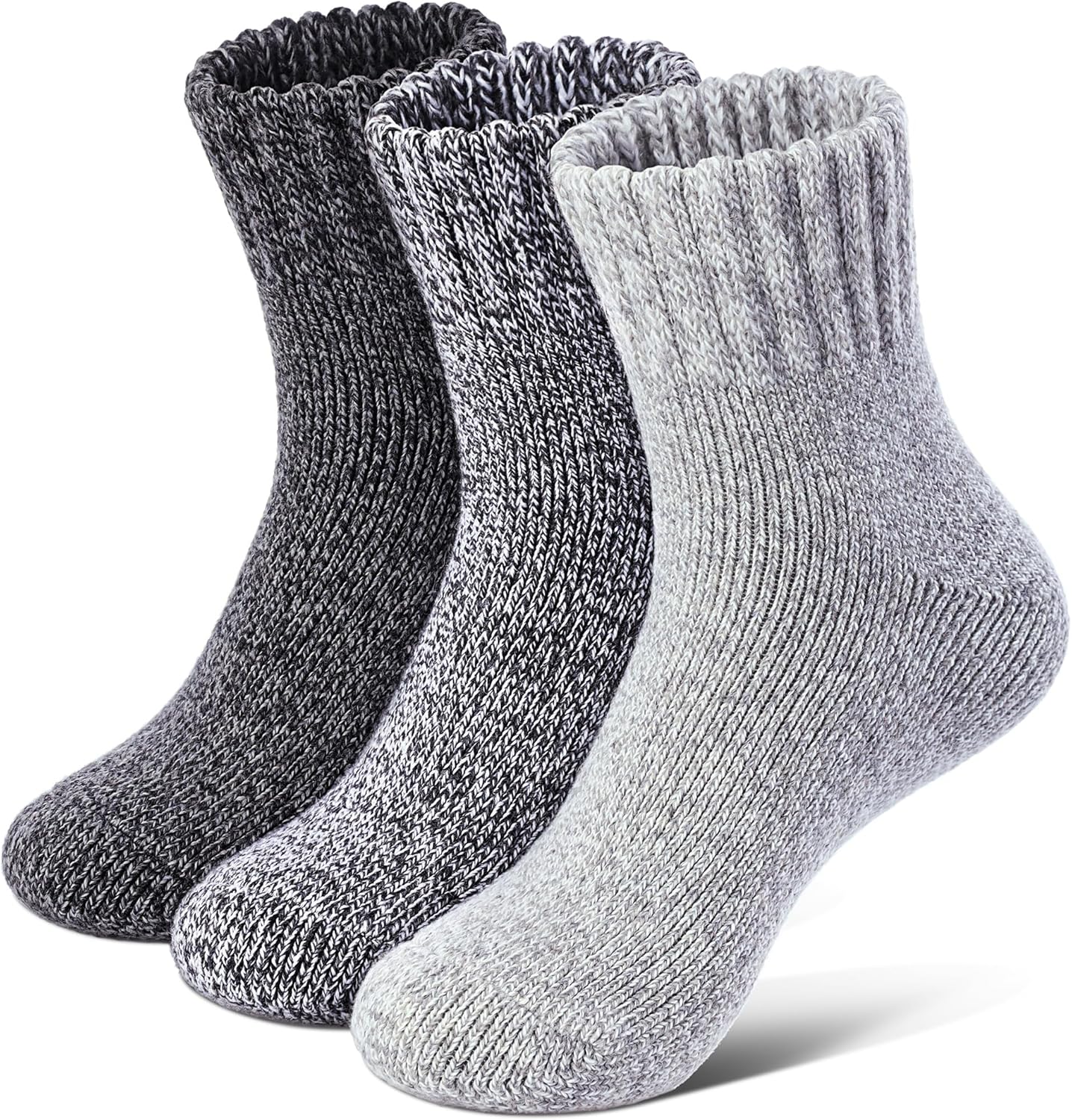 Merino Wool Socks for Women 3 Pairs - Thick Cozy Crew Thermal Boot Socks for Hiking,Cabin Work,Gift,Everyday - Image 1