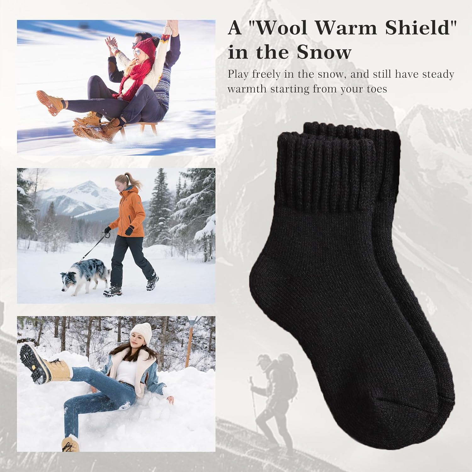 Merino Wool Socks for Women 3 Pairs - Thick Cozy Crew Thermal Boot Socks for Hiking,Cabin Work,Gift,Everyday - Image 4