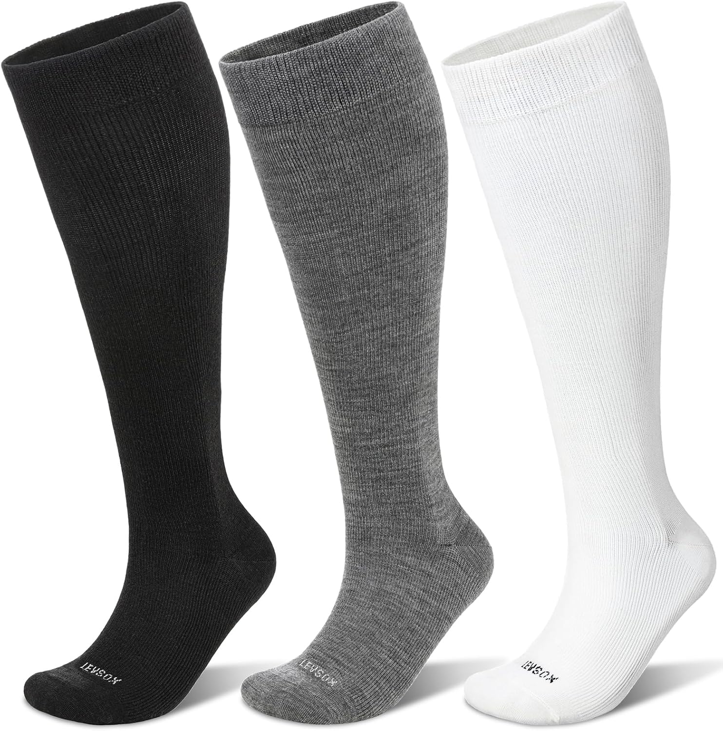 Merino Wool Compression Socks for Women & Men 20-30 mmHg Knee High Graduated Support Socks for Nurses Pregnancy Travel - Image 1