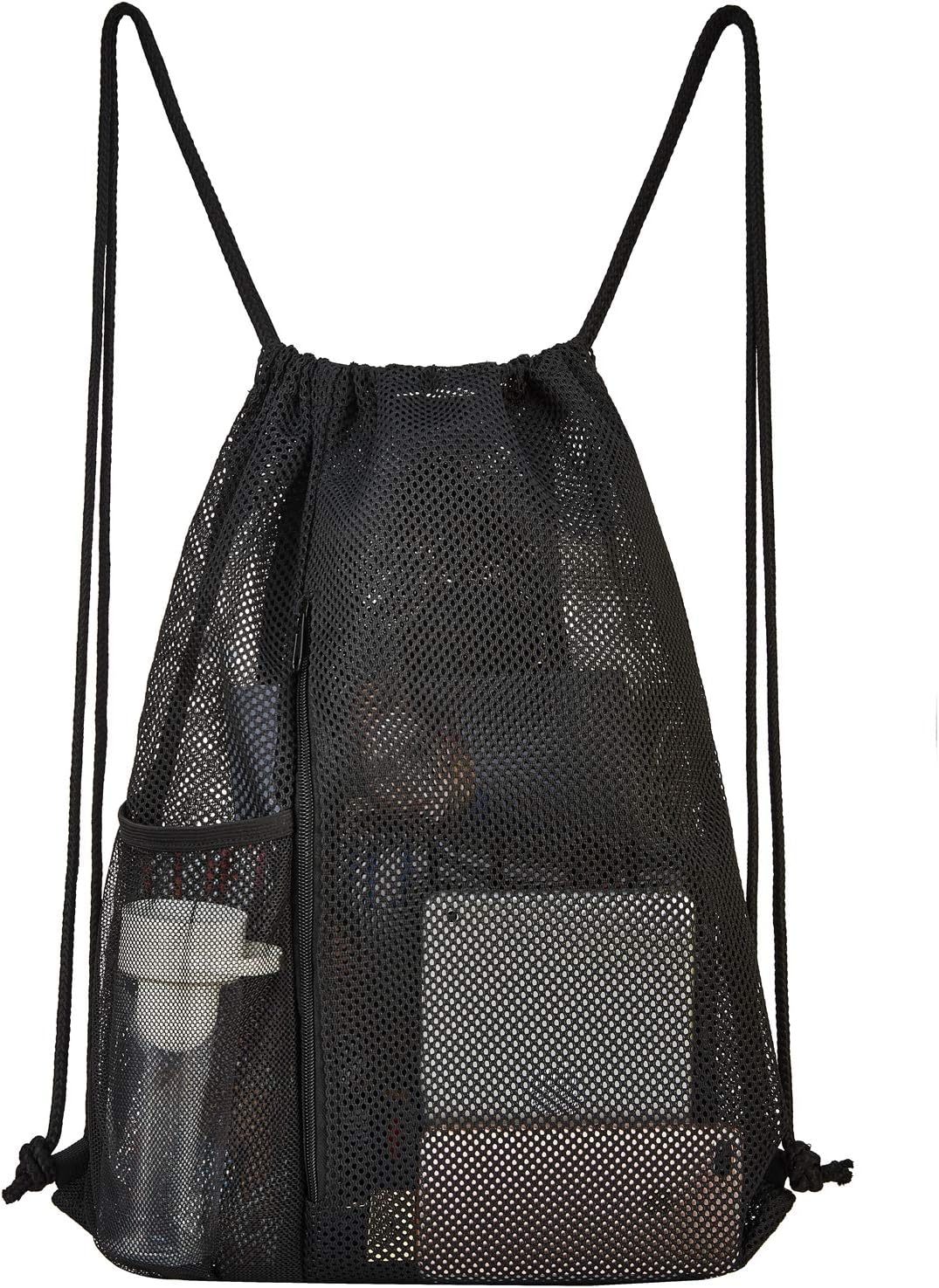 Heavy Duty Mesh Drawstring bag for Soccer Ball，Beach Toys -Drawstring Backpack Sports Gym Bag - Image 7