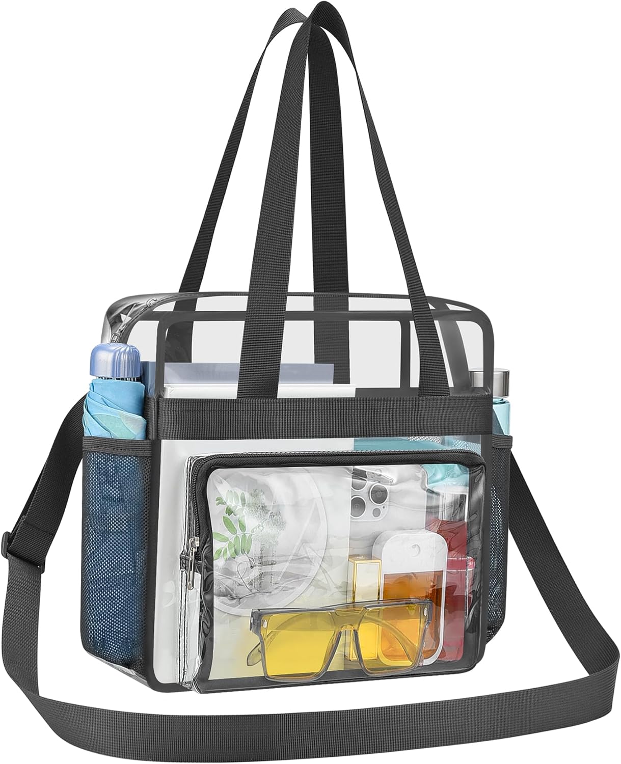 Clear Bag for Stadium Events, 12x6x12 Transparent Stadium Messenger Bag for Concerts, Work, Sports Games, Gym - Image 1