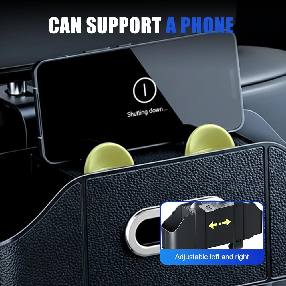 Multifunctional Car Back Seat Storage Organize with Tissue Holder, 2 Cup Holders and Purse Hooks, For Phones, Snacks, Drinks, Bags, Travel Storage (Orange) - Image 8