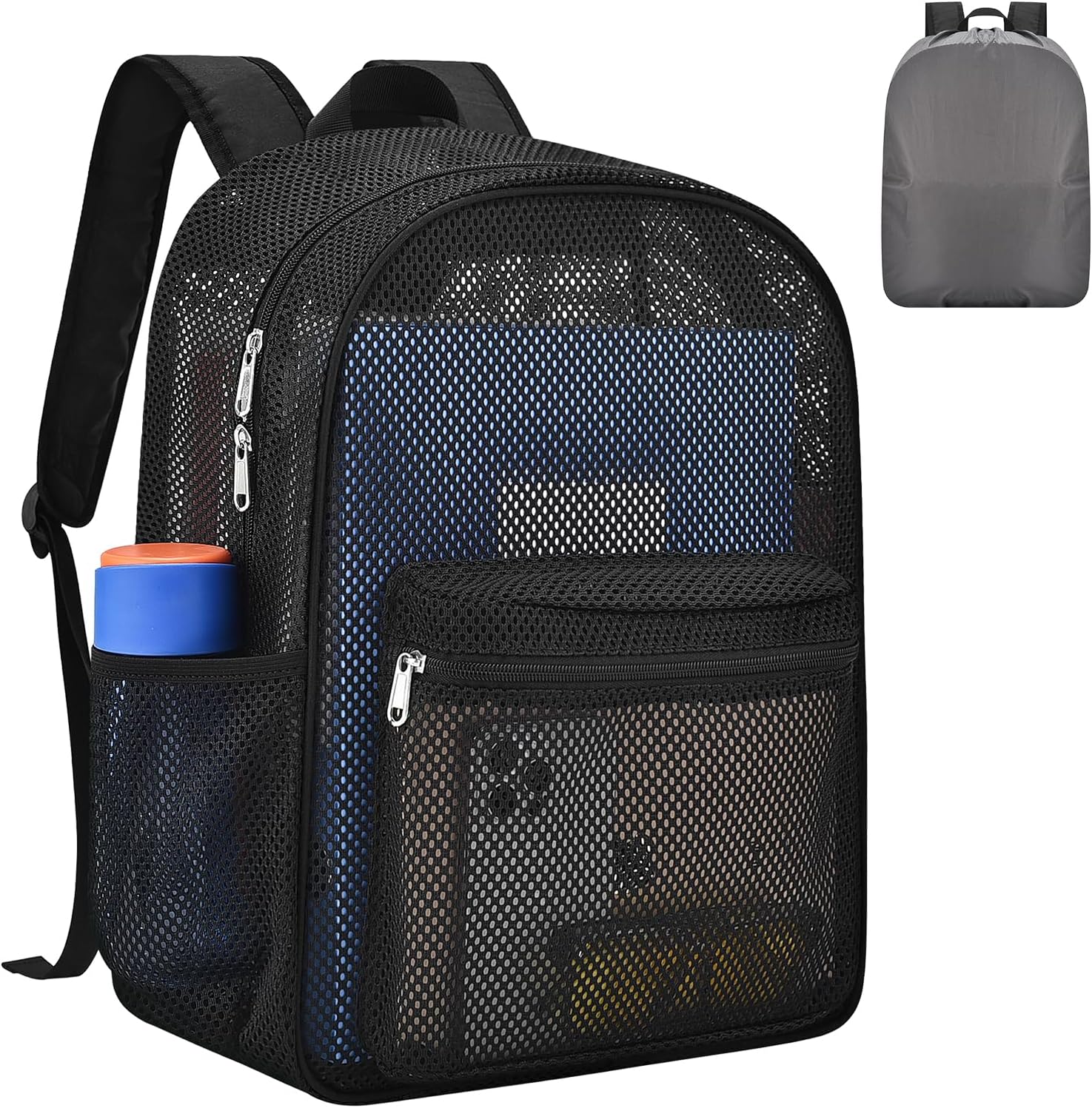 Heavy Duty Semi-Transparent Mesh Backpack，See Through College Student Backpack， - Image 1