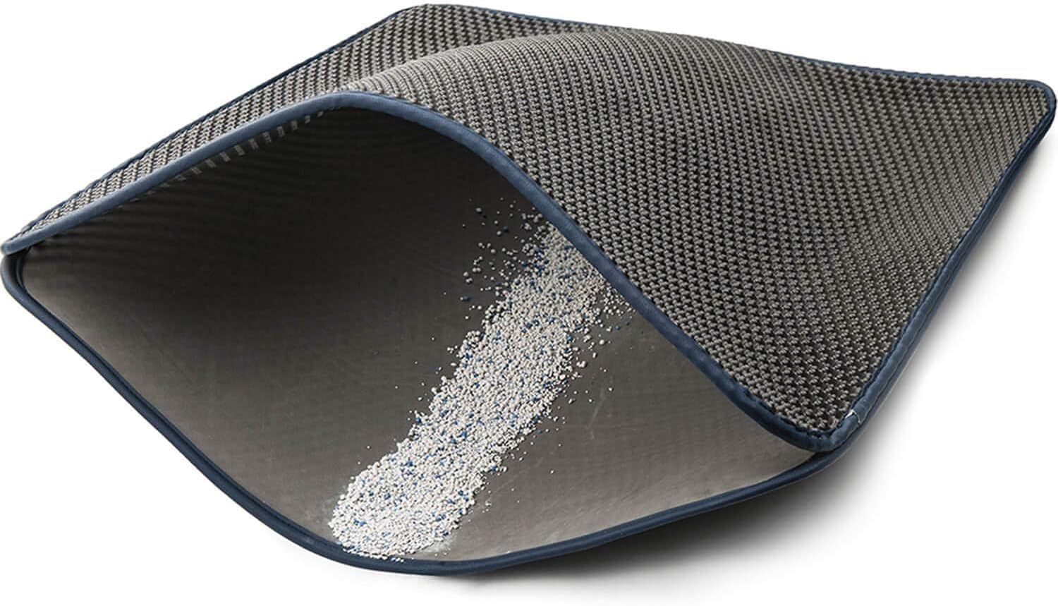 Cat Litter Mat, Kitty Litter Trapping Mat, Honeycomb Double Layer Mats, No Phthalate, Urine Waterproof, Easy Clean, Scatter Control, Catcher Litter Tray Box Rug Carpet - Image 1