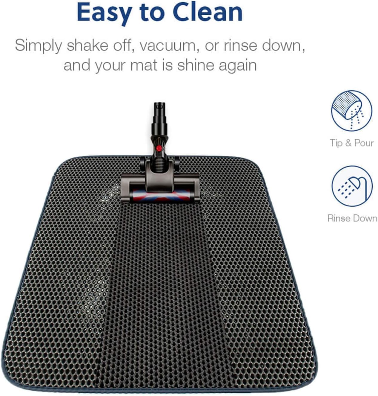 Cat Litter Mat, Kitty Litter Trapping Mat, Honeycomb Double Layer Mats, No Phthalate, Urine Waterproof, Easy Clean, Scatter Control, Catcher Litter Tray Box Rug Carpet - Image 6