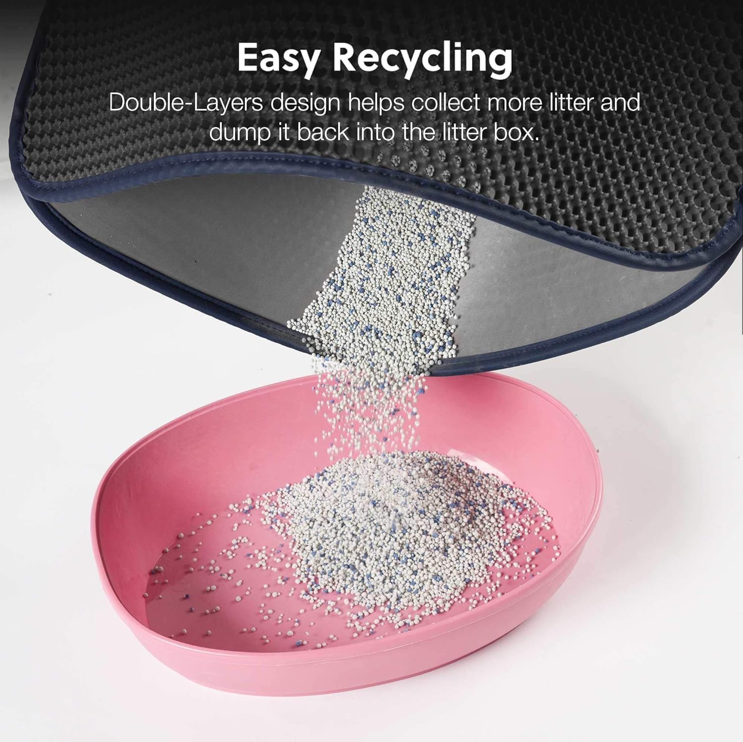 Cat Litter Mat, Kitty Litter Trapping Mat, Honeycomb Double Layer Mats, No Phthalate, Urine Waterproof, Easy Clean, Scatter Control, Catcher Litter Tray Box Rug Carpet - Image 7