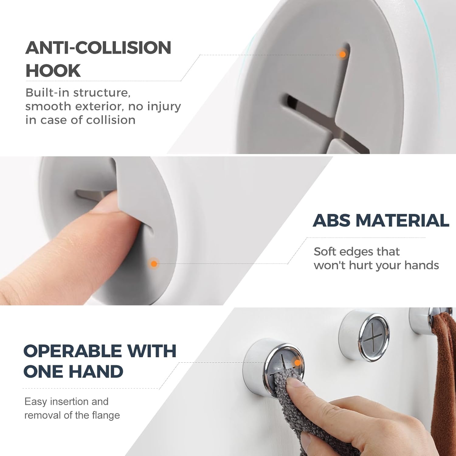 Creative Towel Hook with Premium Chrome Finish, 2025 New Round Adhesive Push Towel Hooks for Kitchen, Bathroom, Cabinet (Chrome, 6pcs) - Image 2