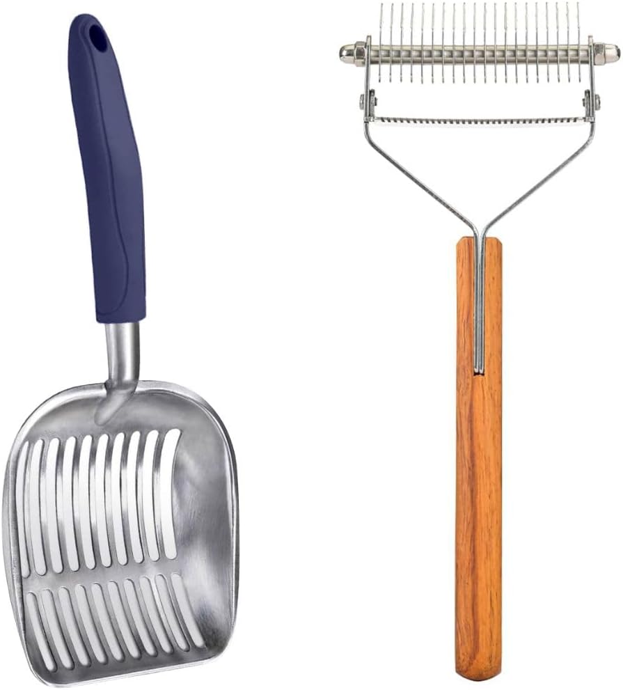 Litter Shovel & Dual-Sided Pet Grooming Comb Set - Image 1