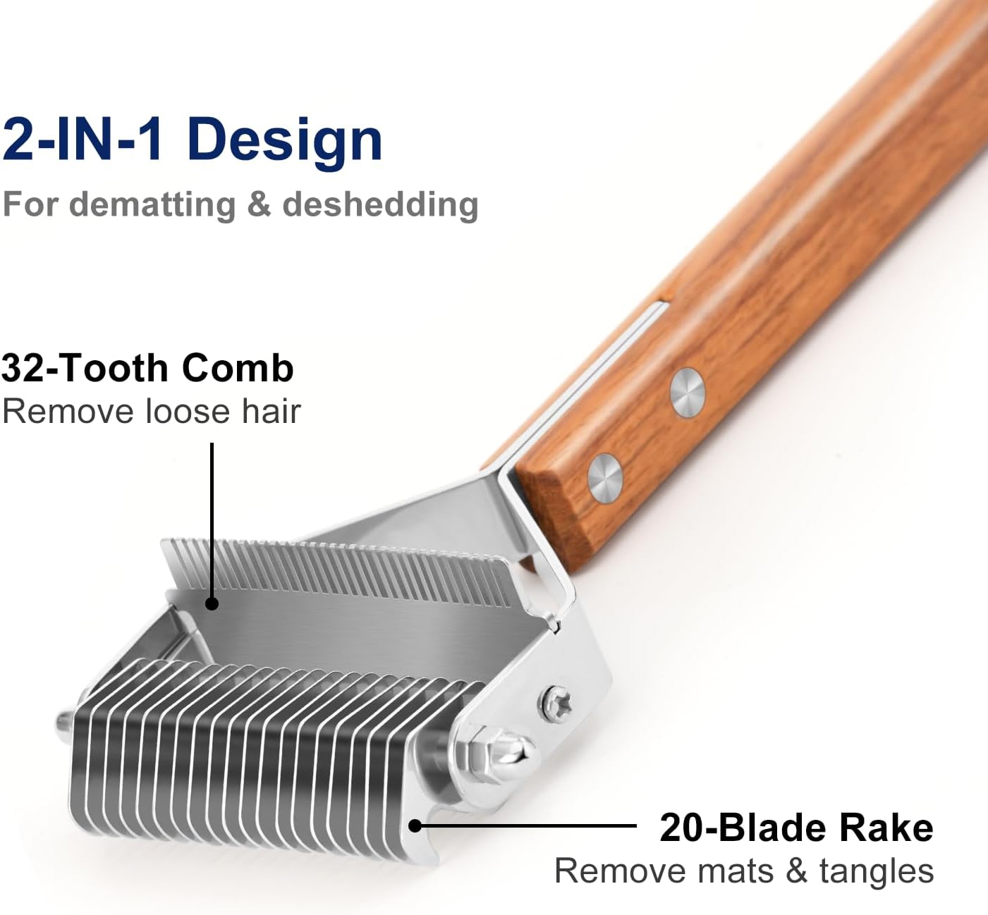 Dog Tie-Out Stake and 2-in-1 Shedding Grooming Tool - Image 7