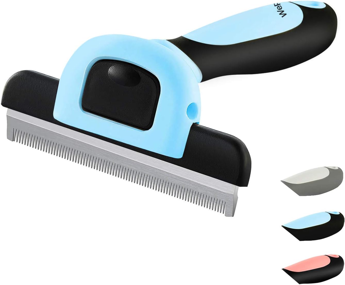 Cat Dog Shedding Tool, Pet Deshedding Brh, Professional Grooming for Short Medium Long Hair Cats and Dogs, Effectively Reduce Shedding by Up to 95%, Light Blue & Black - Image 1