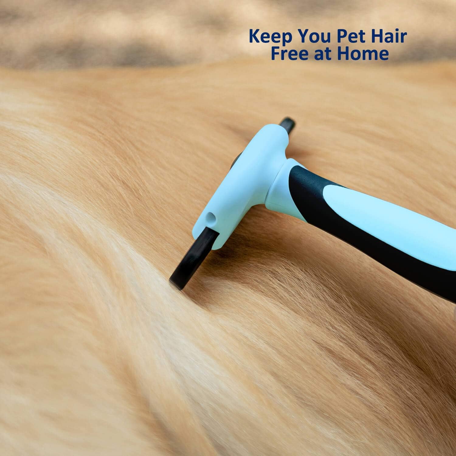 Cat Dog Shedding Tool, Pet Deshedding Brh, Professional Grooming for Short Medium Long Hair Cats and Dogs, Effectively Reduce Shedding by Up to 95%, Light Blue & Black - Image 2