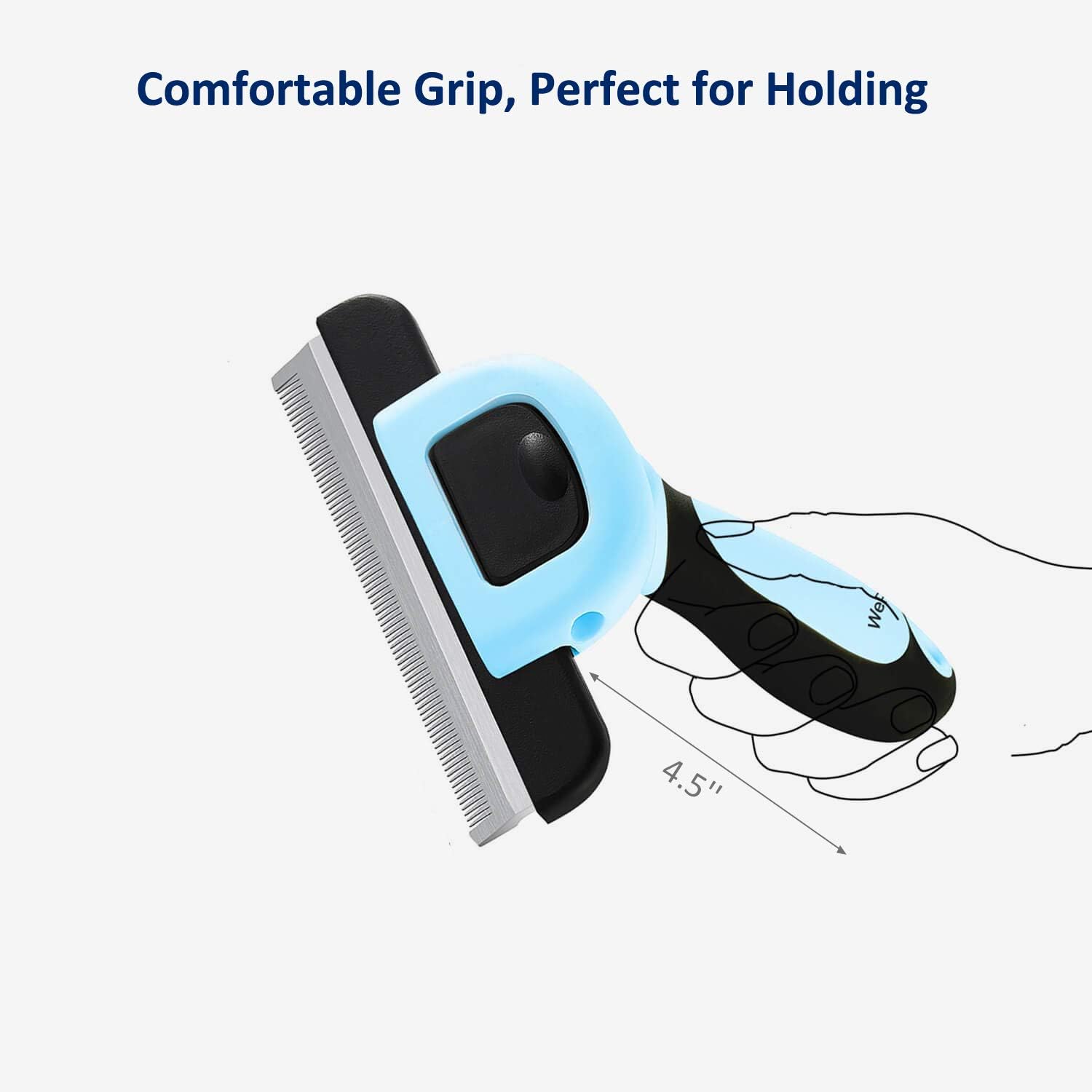 Cat Dog Shedding Tool, Pet Deshedding Brh, Professional Grooming for Short Medium Long Hair Cats and Dogs, Effectively Reduce Shedding by Up to 95%, Light Blue & Black - Image 3